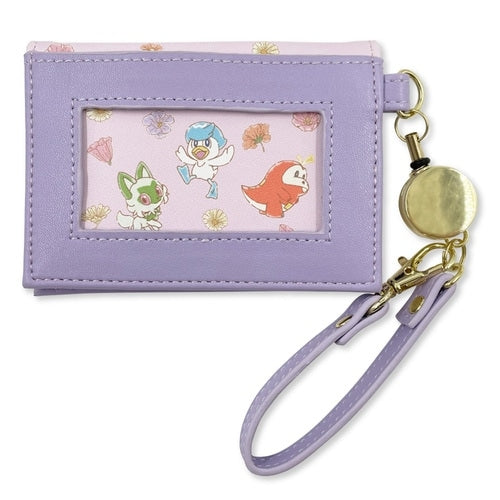 Pass case with bi-fold reel PK Flower