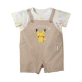Monpoke overalls type short sleeve romper beige