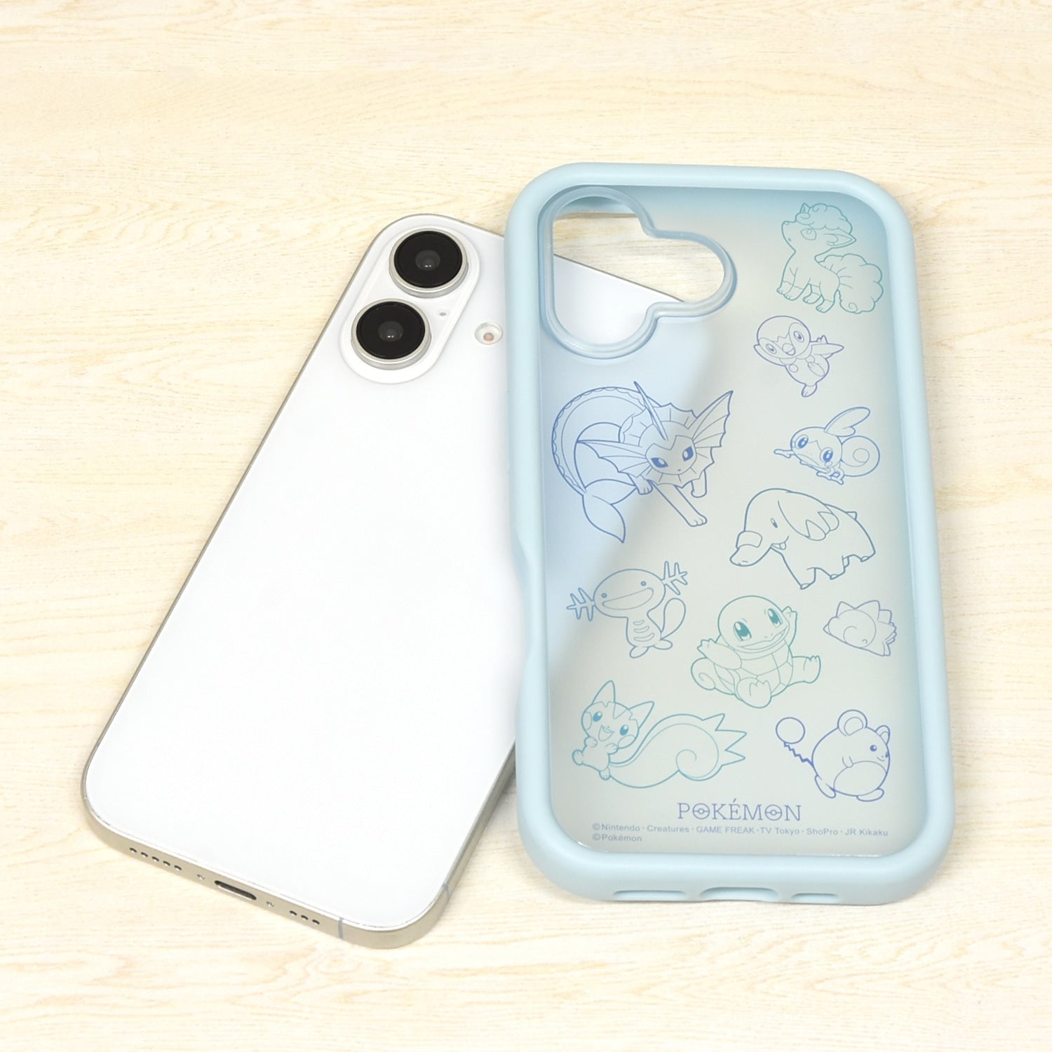 Official Pokemon Center Japan Snubbull iPhone case with light blue color