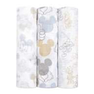 [aden + anais] Muslin swaddle 3 pieces mickey+minnie ASWC30003DIJ