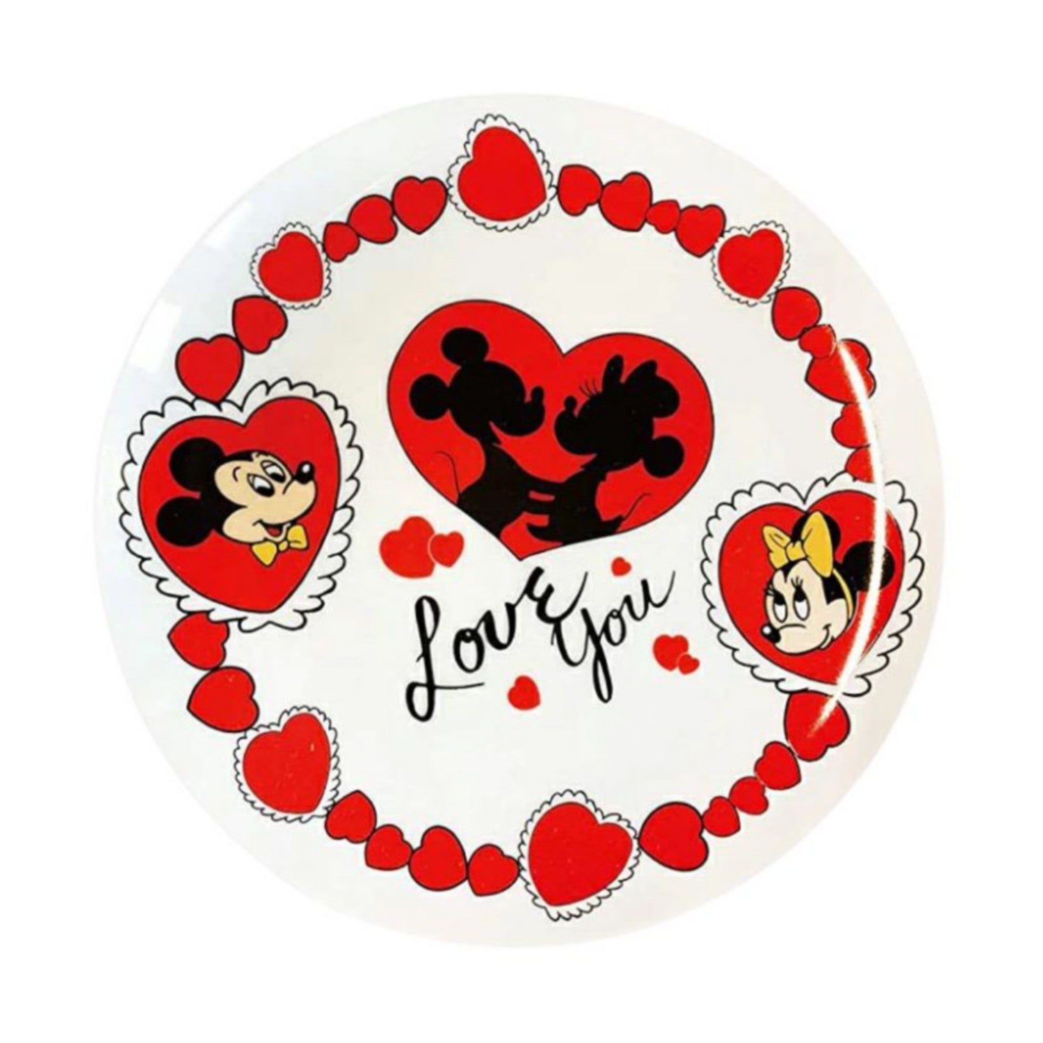 Disney Nostalgica Diameter 19cm Plate Mickey Mouse & Minnie Mouse Heart