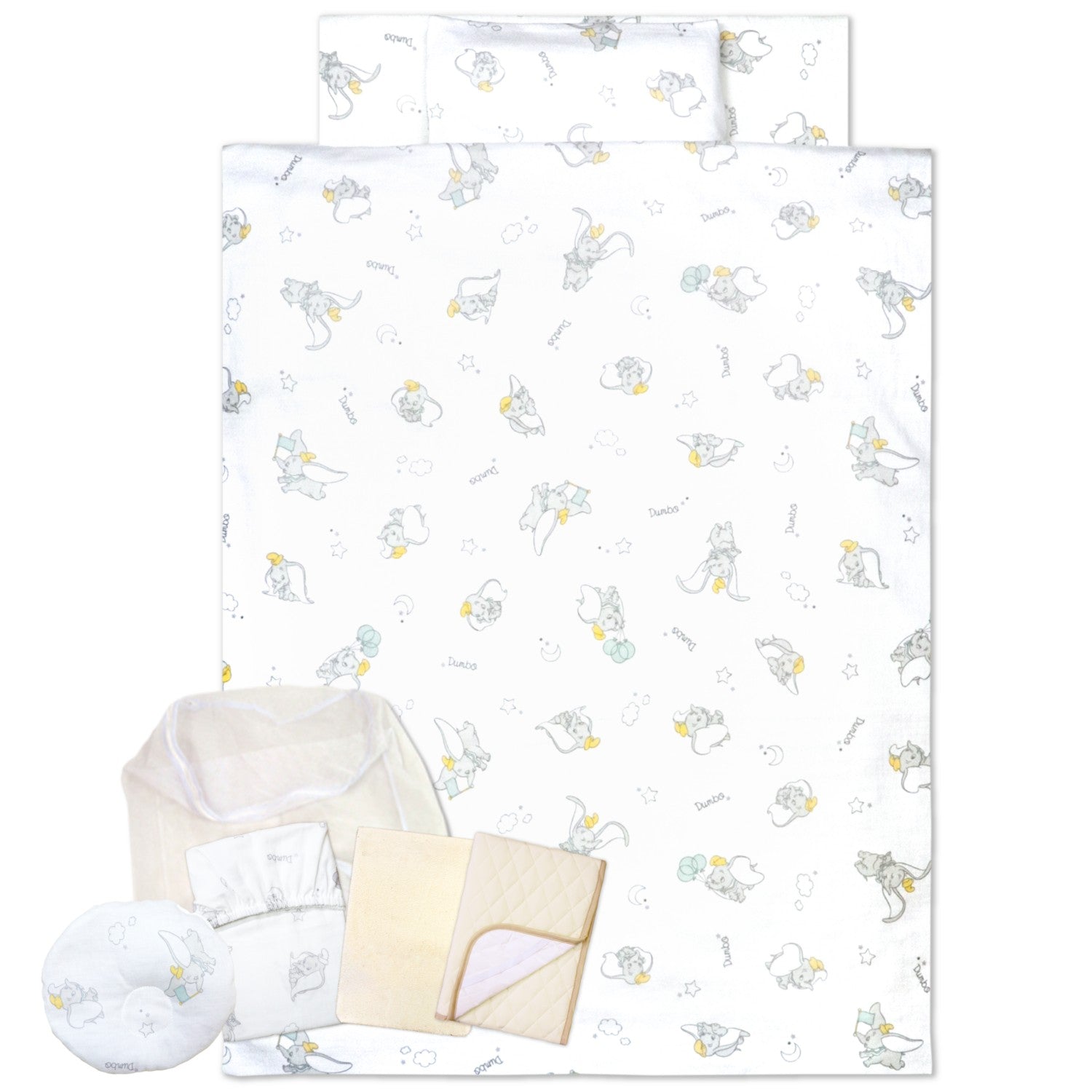 Dumbo Baby Comforter 11 Piece Set Regular Size Organic Cotton Double Gauze NZ1126-FU