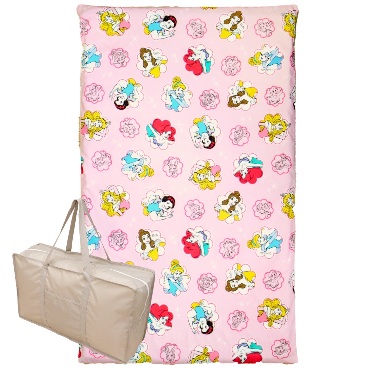 Disney Princess Nap Comforter Set, 3 Pieces, 100% Cotton, Mattress, Waterproof Bag, Name Tag Included, NZ1264-3