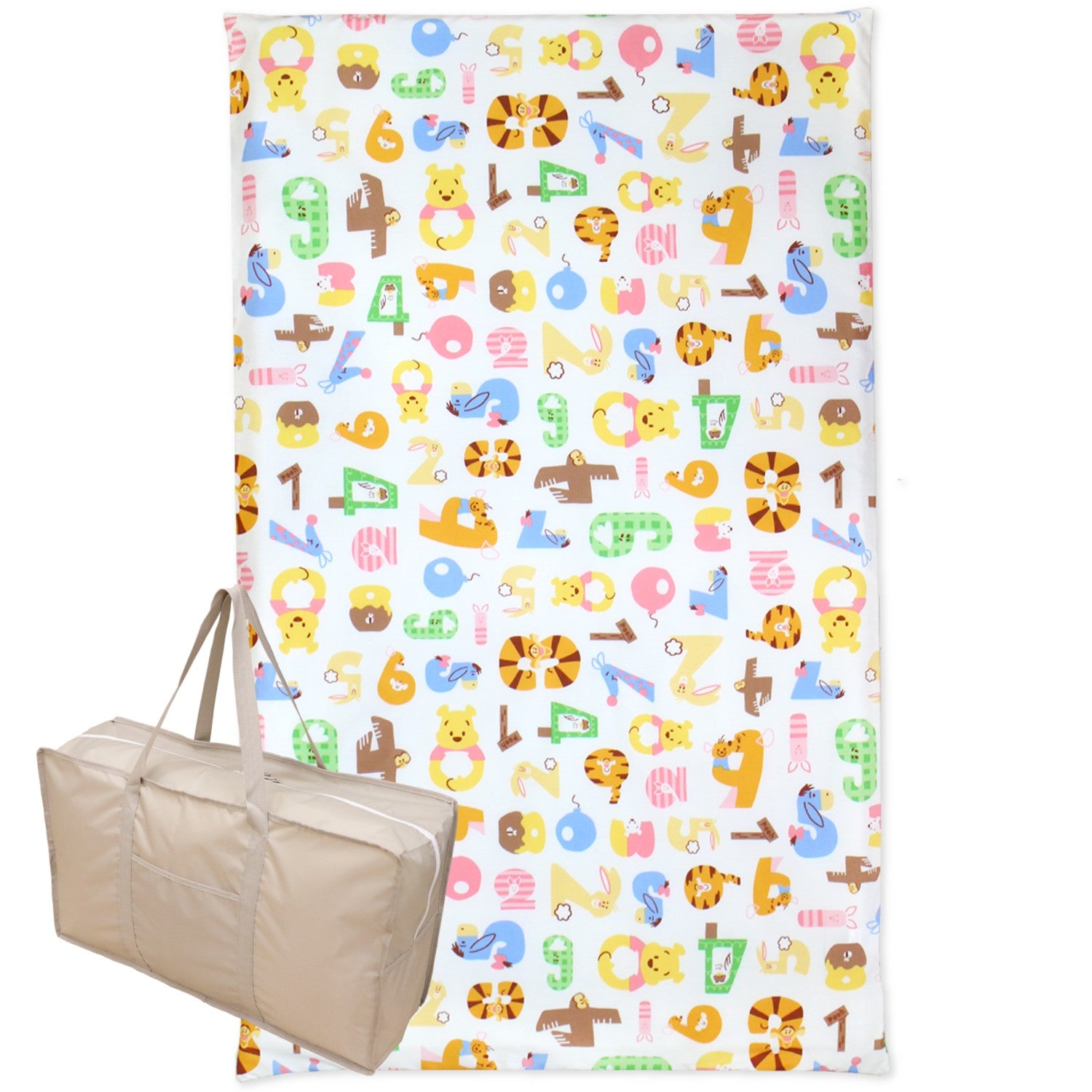 Winnie the Pooh Tigger Nap Duvet Set, 3 Pieces, 100% Cotton, Mattress, Waterproof Bag, Name Tag Included, Number Design, NZ1265-3