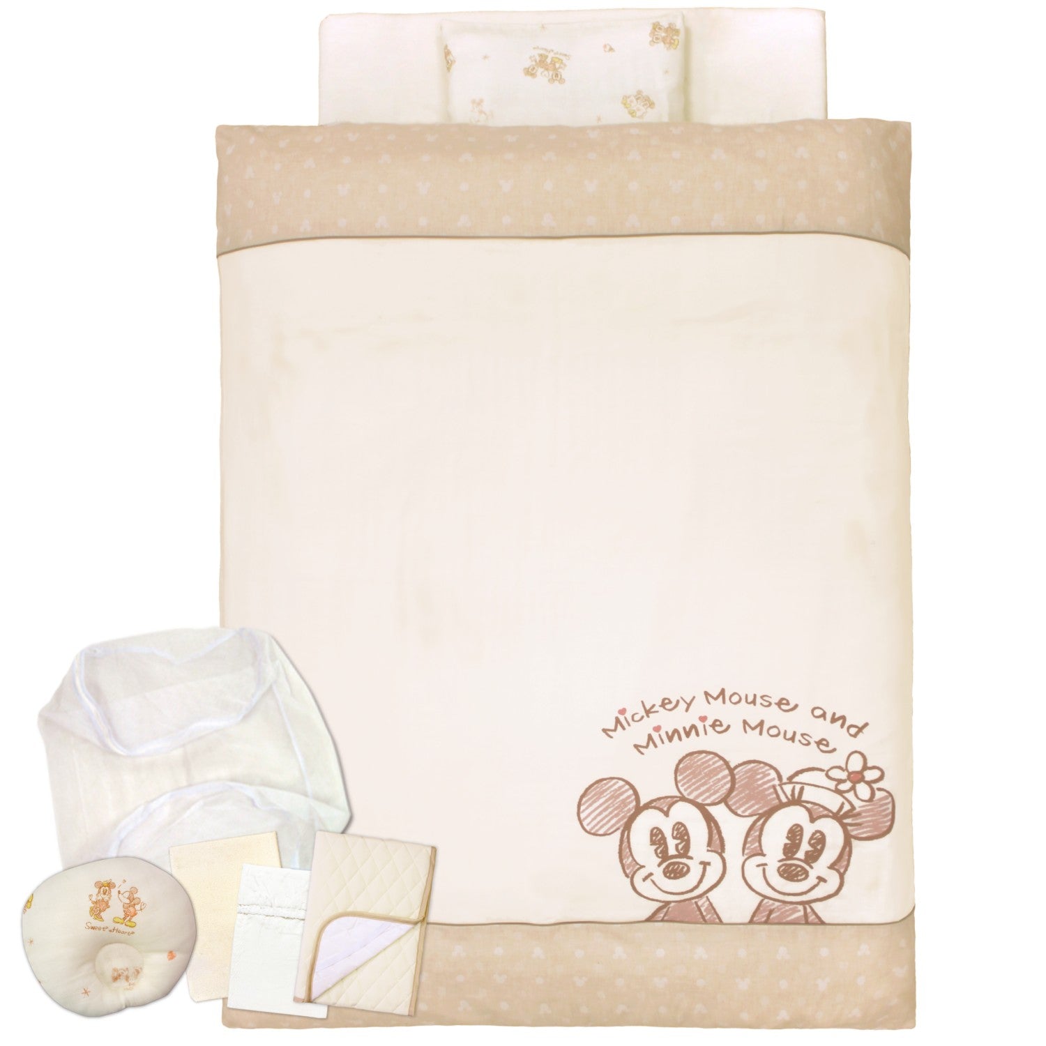 Mickey Minnie Baby Comforter 10 Piece Set Regular Size Organic Cotton Double Gauze NZ1122