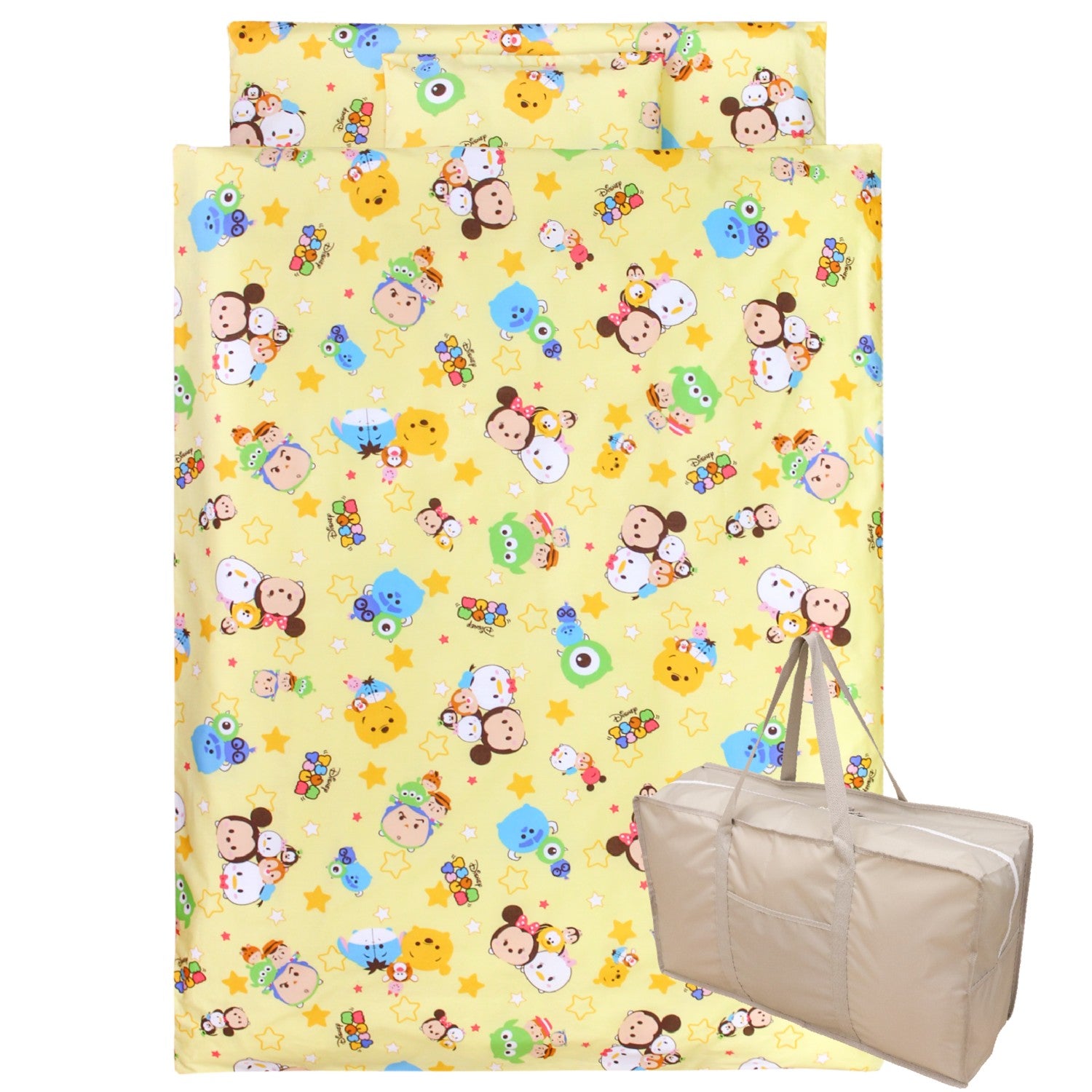 Tsum Tsum Disney Character Nap Futon Set 8 Pieces 100% Cotton Waterproof Bag Water Repellent Bag with Name Tag NZ1263