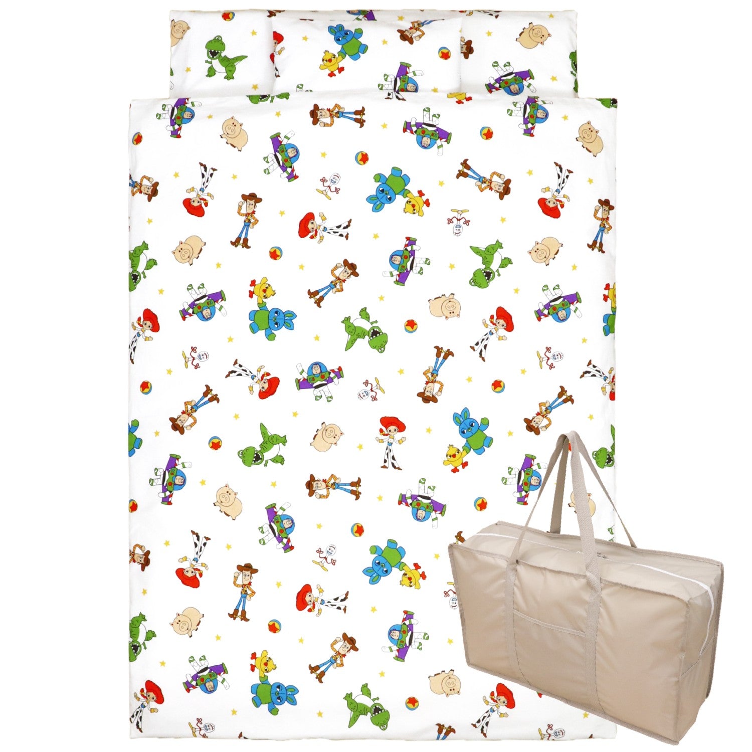 Toy Story Woody Nap Futon Set 8 Pieces 100% Cotton Waterproof Bag Water Repellent Bag Name Tag Included NZ1267