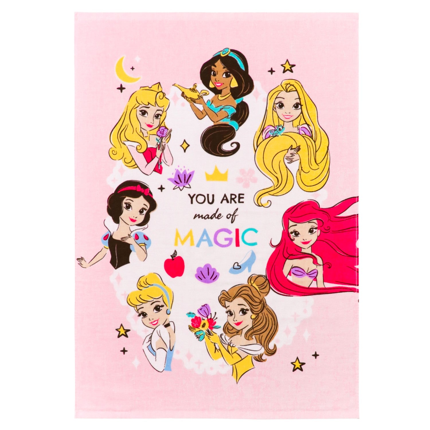 Disney Princess Towel Blanket 70 x 100cm Outer Gauze Back Pile 100% Cotton NZ1701-PR