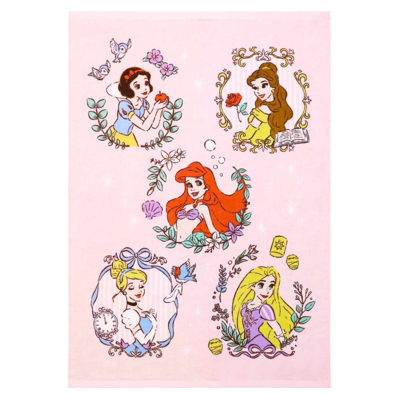 Disney Princess Towel Blanket 70 x 100cm Outer Gauze Back Pile 100% Cotton NZ1702-PR