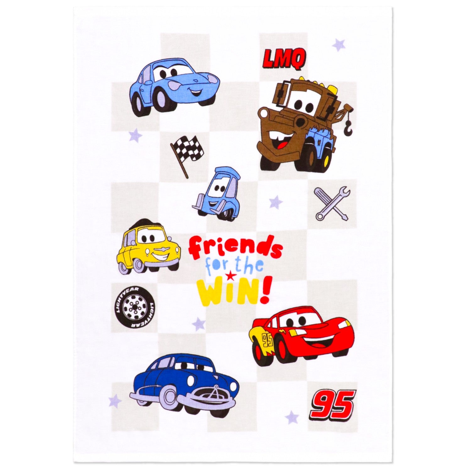 Cars Towel Blanket 70 x 100cm Lightning McQueen Sally Mater Guido Luigi Doc Hudson Front Gauze Back Pile 100% Cotton NZ1703-CA