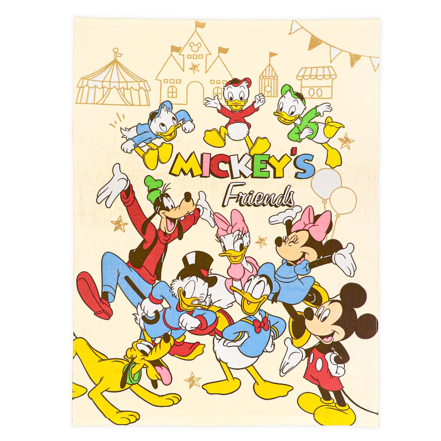 Mickey Minnie Donald Daisy Towel Blanket 85 x 115cm Gauze Outer Pile Back 100% Cotton NZ1810-MK