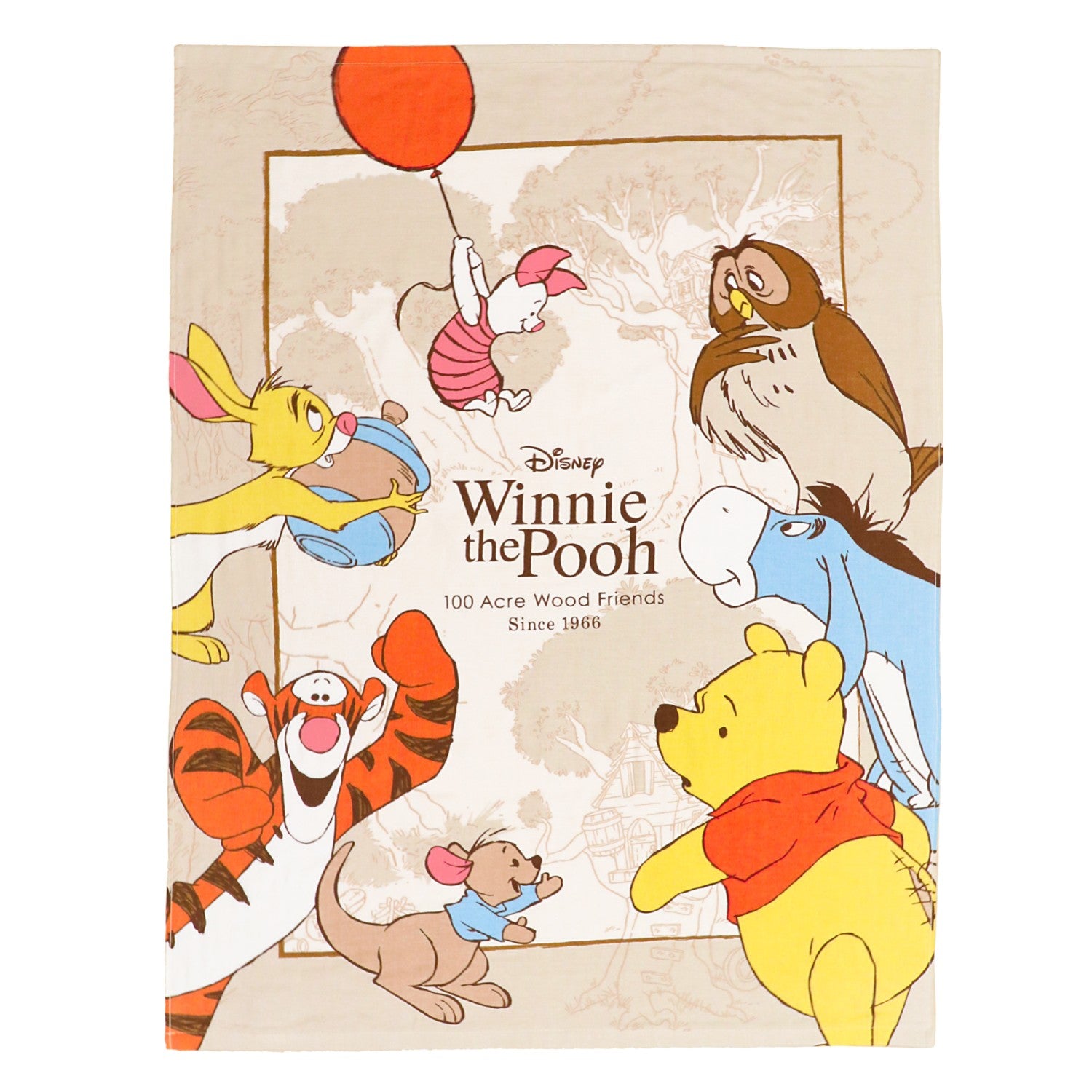 Winnie the Pooh Tigger Piglet Eeyore Towel Blanket 85 x 115cm Gauze Outer Pil...