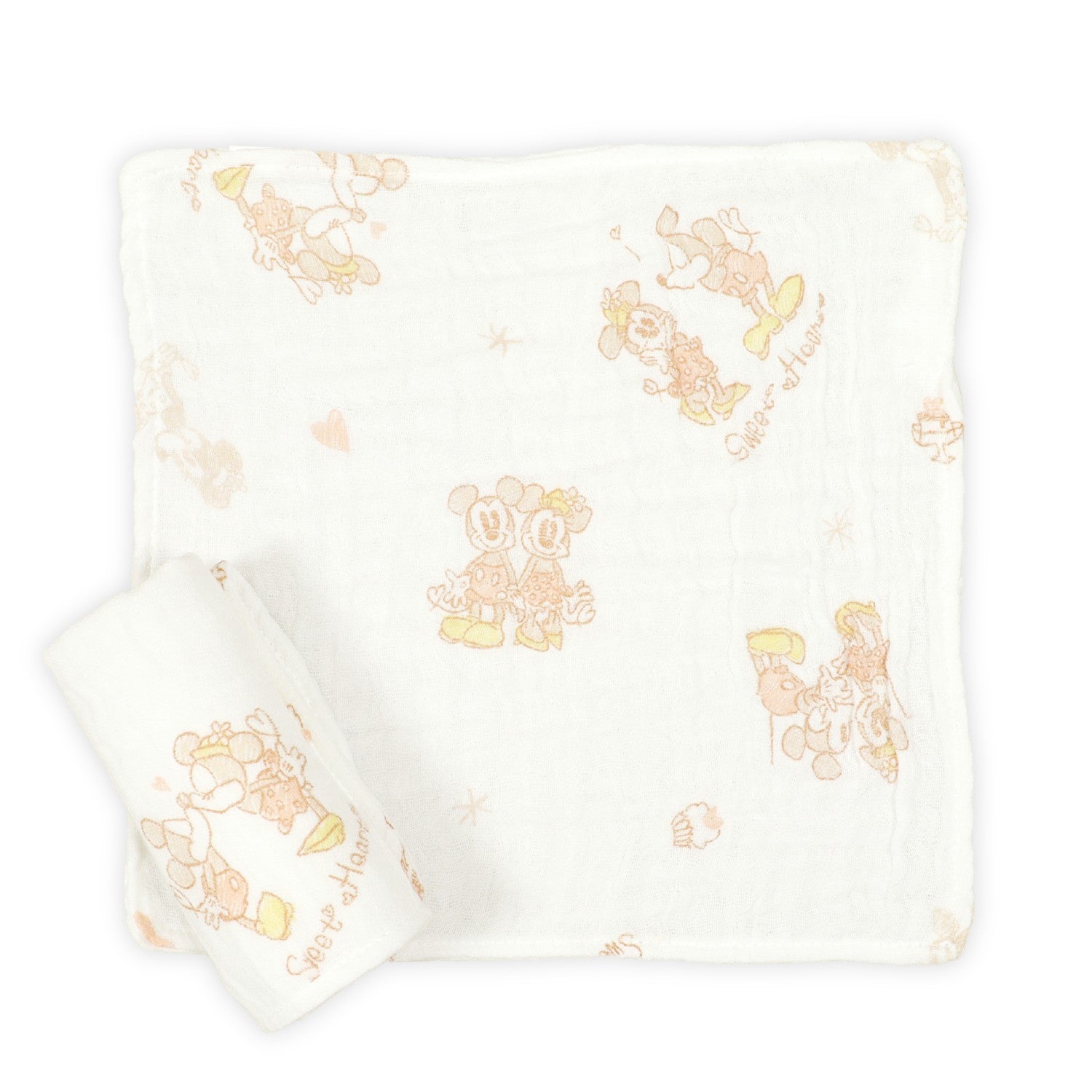 Mickey Minnie 6-ply gauze handkerchief set of 2 25 x 25 cm 100% cotton fluffy NZ2836-G