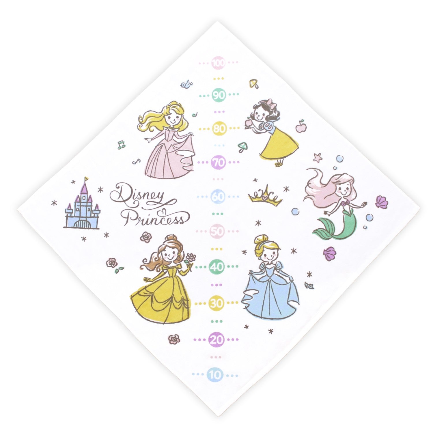 Disney Princess bath towel, bath towel, height gauge included, 80 x 80 cm, 100% cotton, outer gauze, back pile, NZ8618