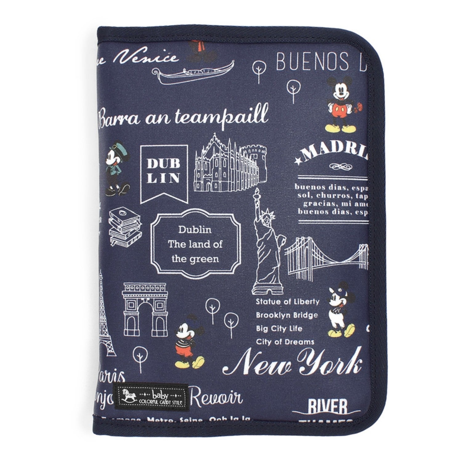 Multi case/mother and child notebook case zipper type / Mickey Mouse / LET’S TRAVEL / Mickey Mouse /