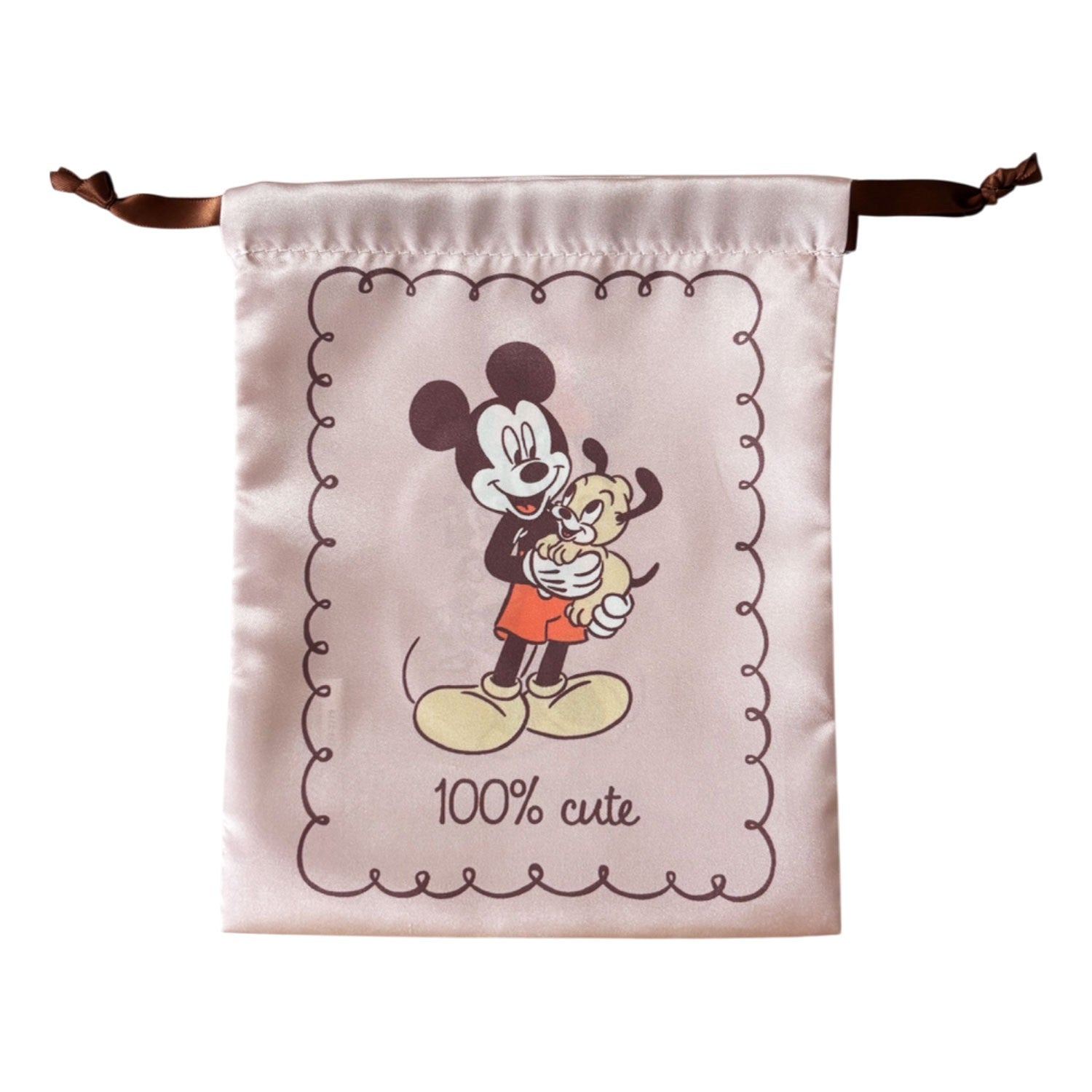 Disney Ribbon Drawstring Mickey & Minnie Cute