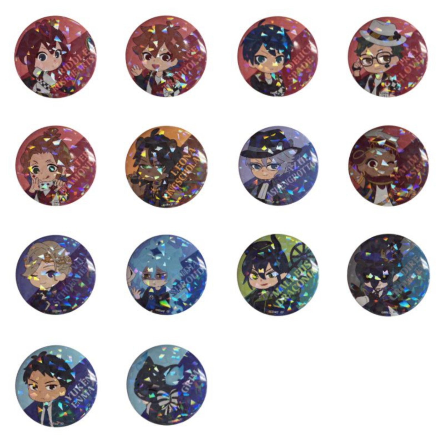 Disney Twisted Wonderland Random Hologram Can Badge CHIBI STYLE BOX Set (14 t...