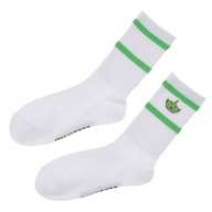 [Restock] Little Green Men/Alien Socks Ribbed College Face Embroidery White