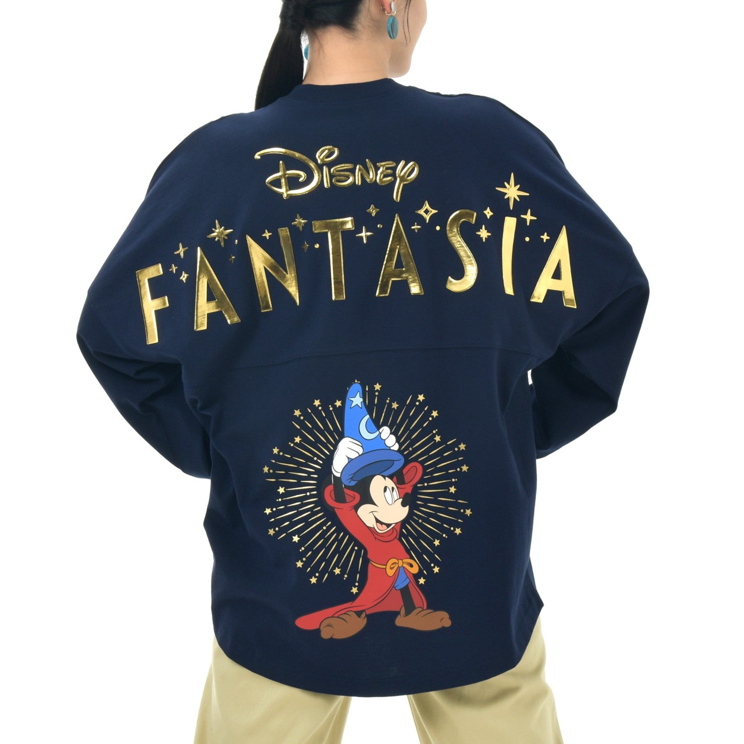 [Spirit Jersey] Mickey Long Sleeve T-Shirt Blue XL Disney FANTASIA 85TH