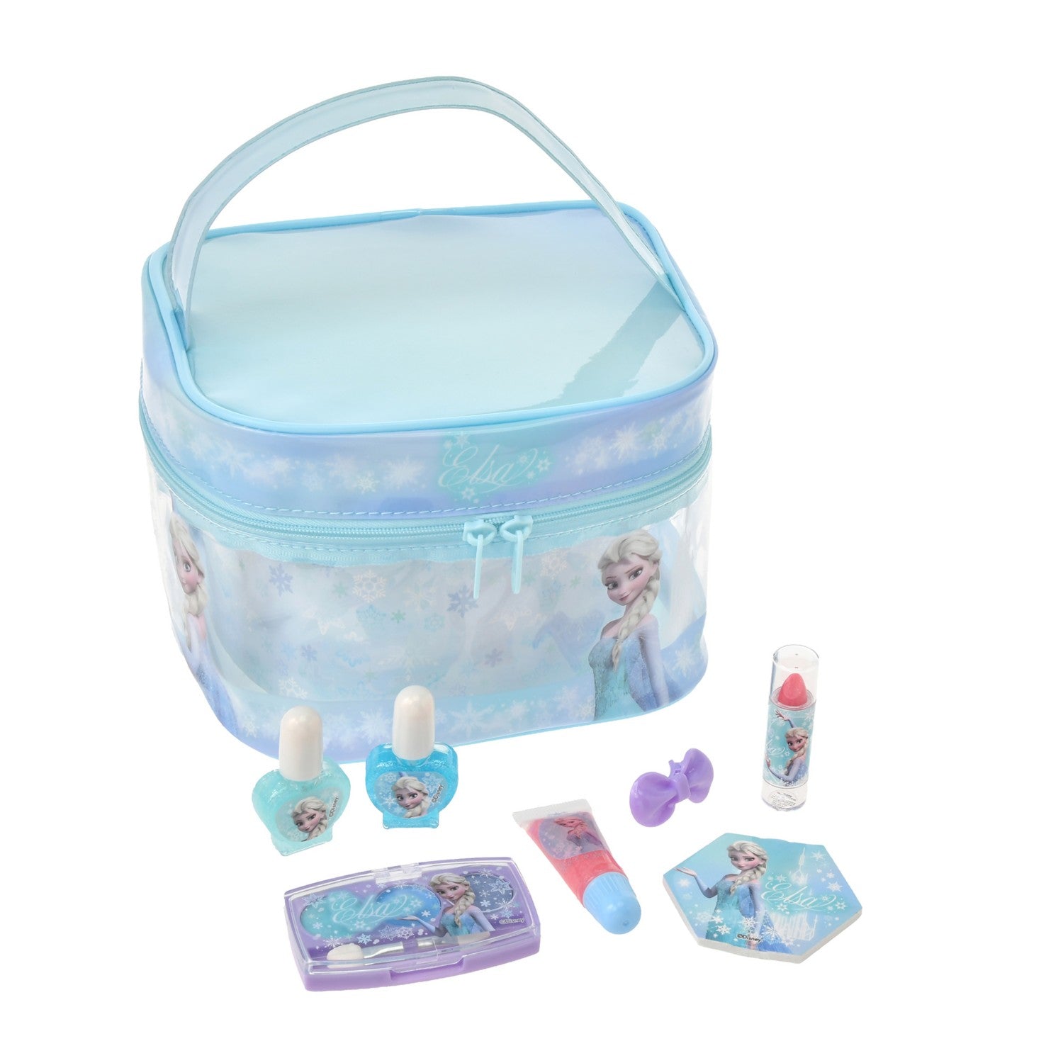 [For Kids] Elsa Kids Cosmetic Set in Vanity Bag Frozen Blue