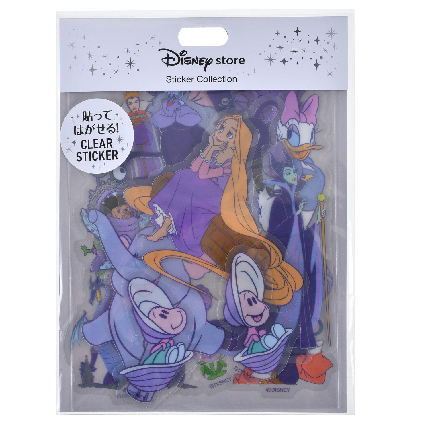 Disney Character Seals/Stickers Clear Peel Off Purple Die Cut Sticker Collection