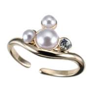 [Restock] Mickey Ring Curve Ring Pearl Icon & Stone