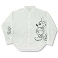 Mickey long sleeve shirt monochrome embroidery standing pose white MAGICAL LABEL