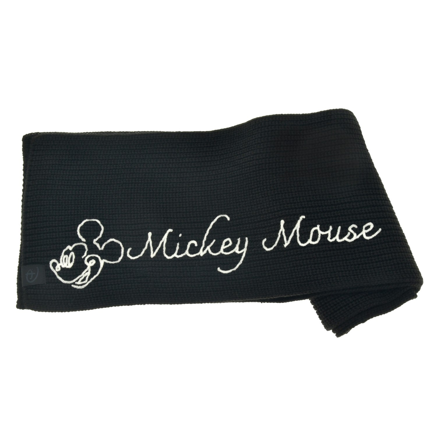 Mickey Scarf Knit Line Art Black MAGICAL LABEL