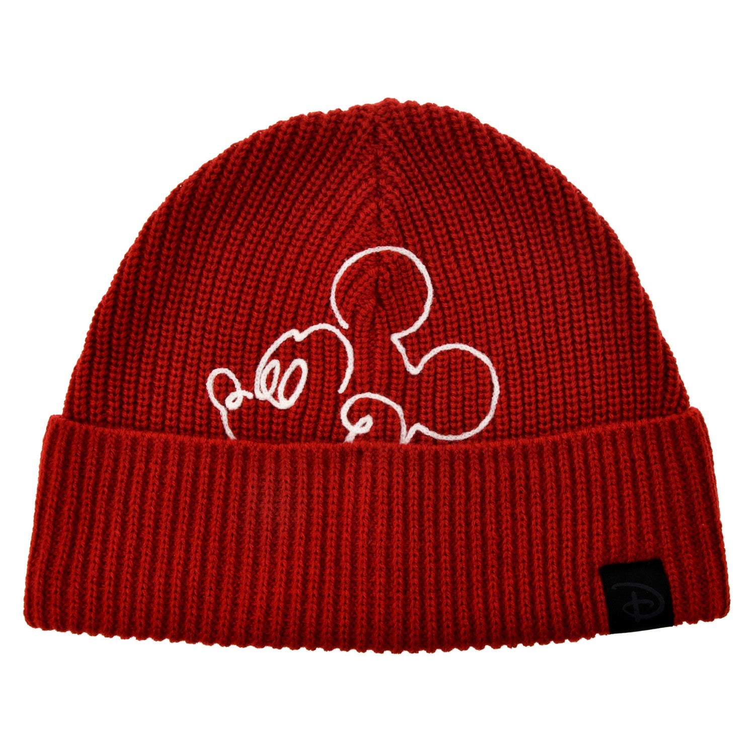 Mickey Hat/Cap Knit Line Art Red MAGICAL LABEL