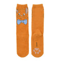 Trues Fashionable Cat Socks Paw Face Fluffy Orange 23-25