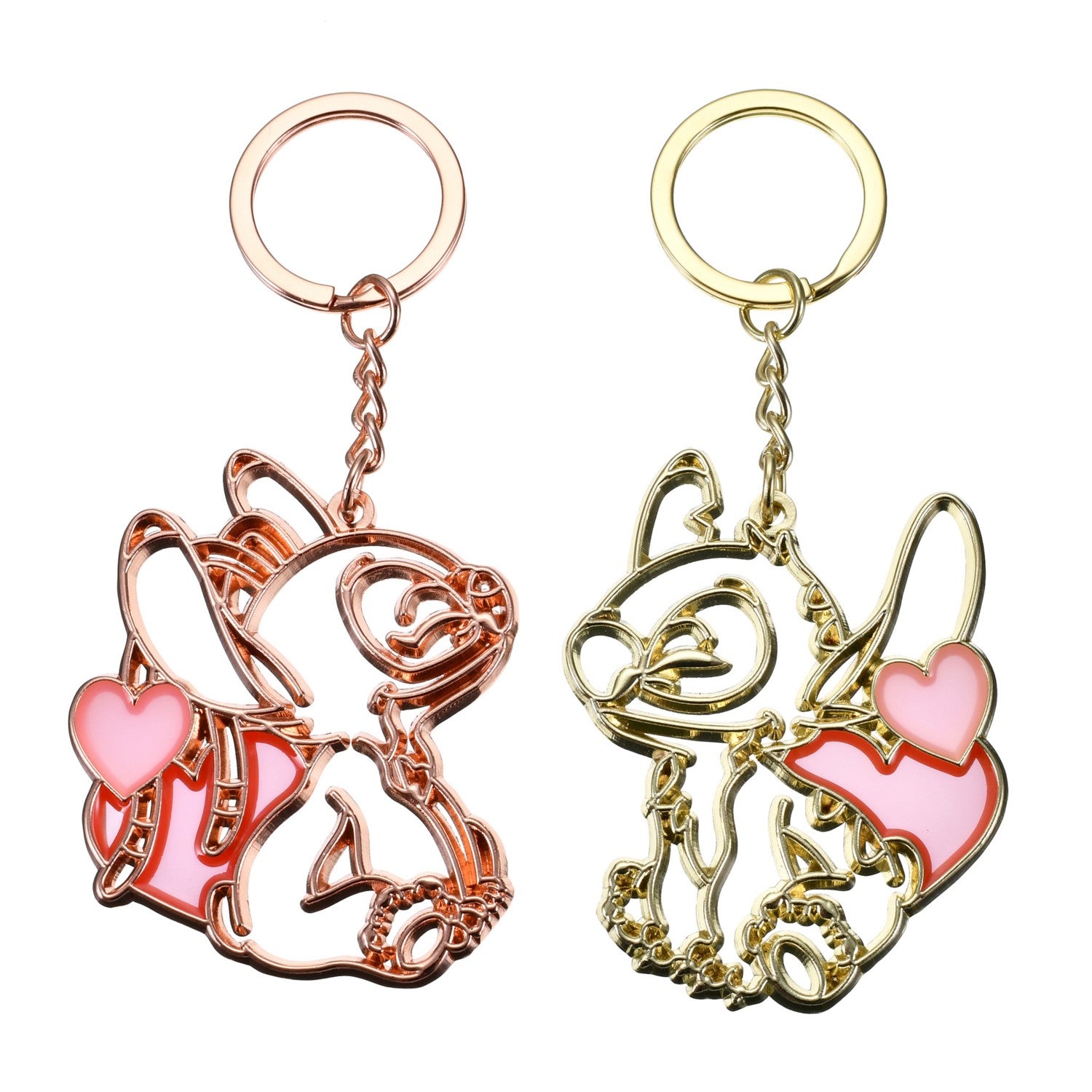Stitch & Angel Keychain/Keychain Pair Heart Line Key chain Fes