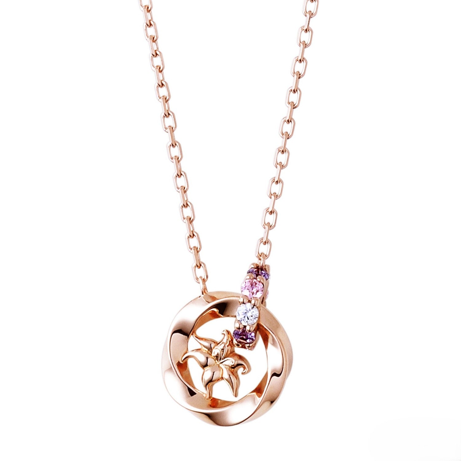 [The Kiss] DI-SN543CZ 40cm Disney Princess Rapunzel / Silver Necklace