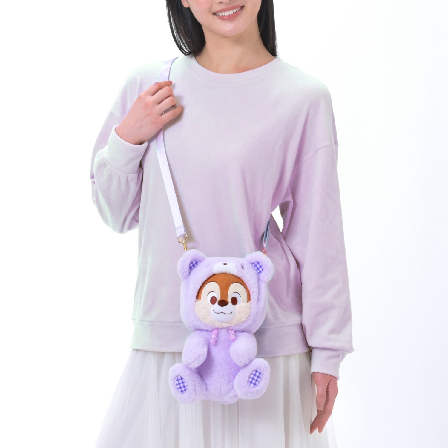Chip 'n' Dale Multi Pochette from Disney Store Japan, featuring colorful characters and adjustable shoulder strap