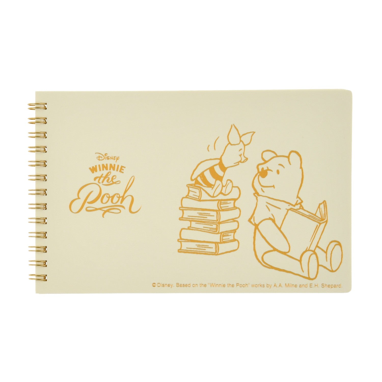 Winnie the Pooh & Piglet Ring Notebook Horizontal Foil Stamp Reading