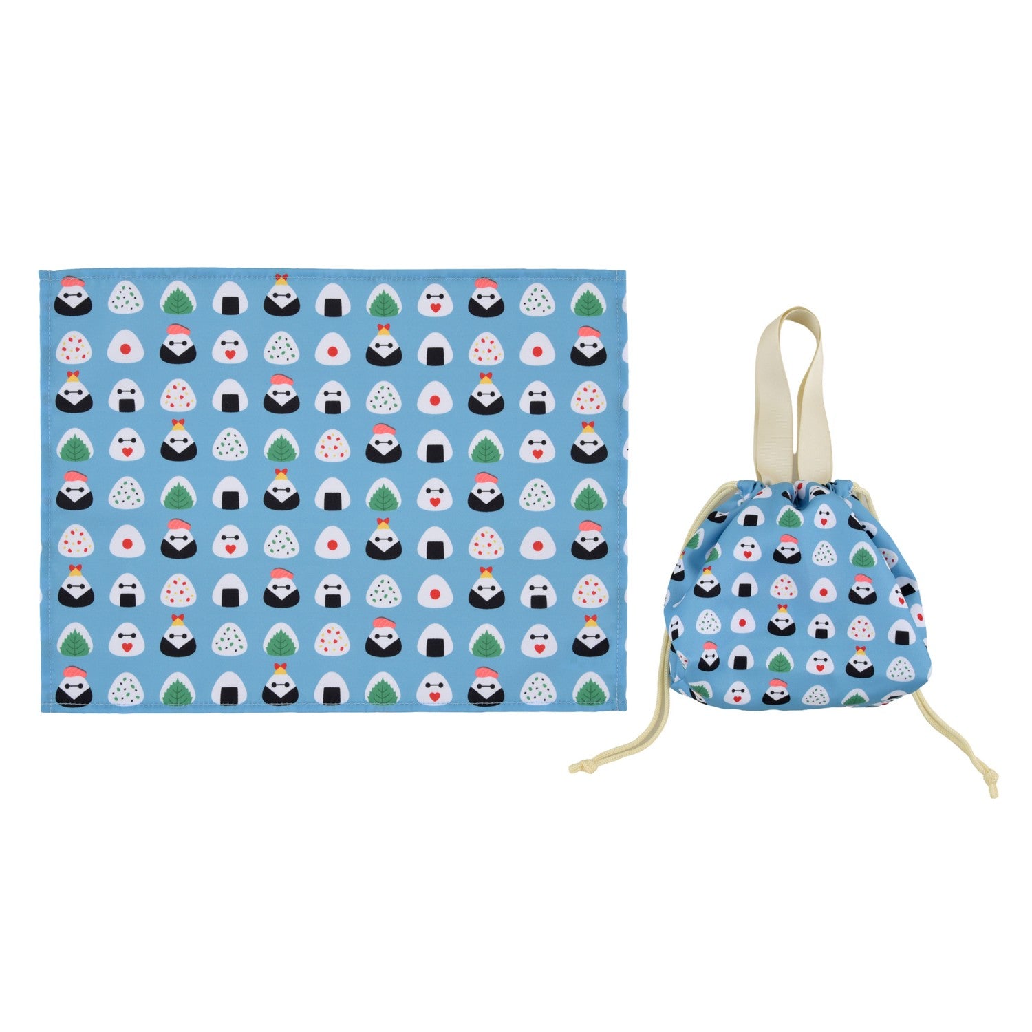 Baymax place mat/drawstring set rice ball
