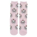 Marie Fashionable Cat Socks Face Pink 23-25