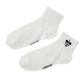 Minnie Socks Short Length Rib Face Embroidery White 23-25