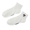 Minnie Socks Short Length Rib Face Embroidery White 23-25