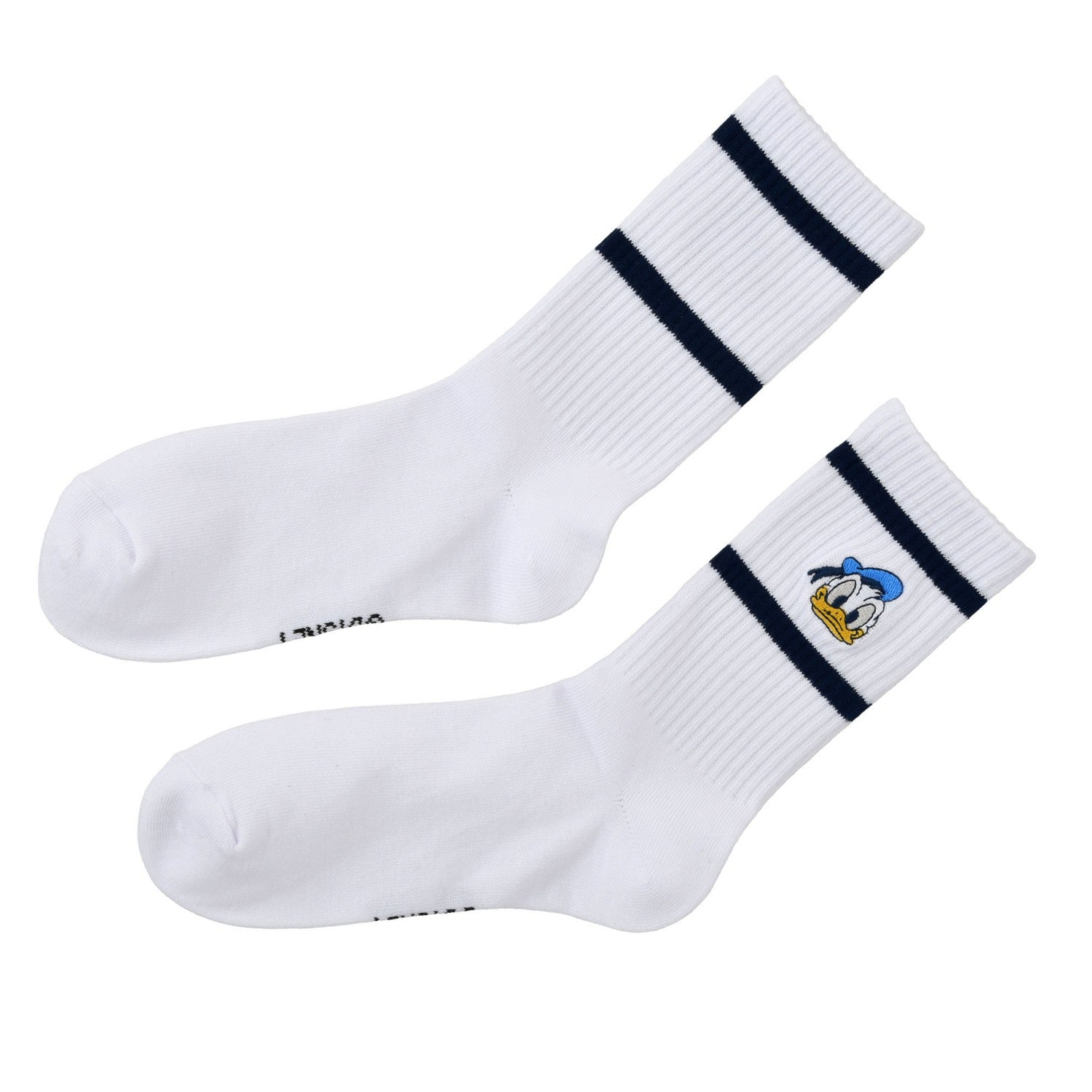 Donald Socks Ribbed College Face Embroidery White 23-25