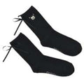 Figaro socks back ribbon face embroidery black 23-25