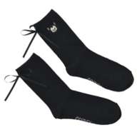 Figaro socks back ribbon face embroidery black 23-25