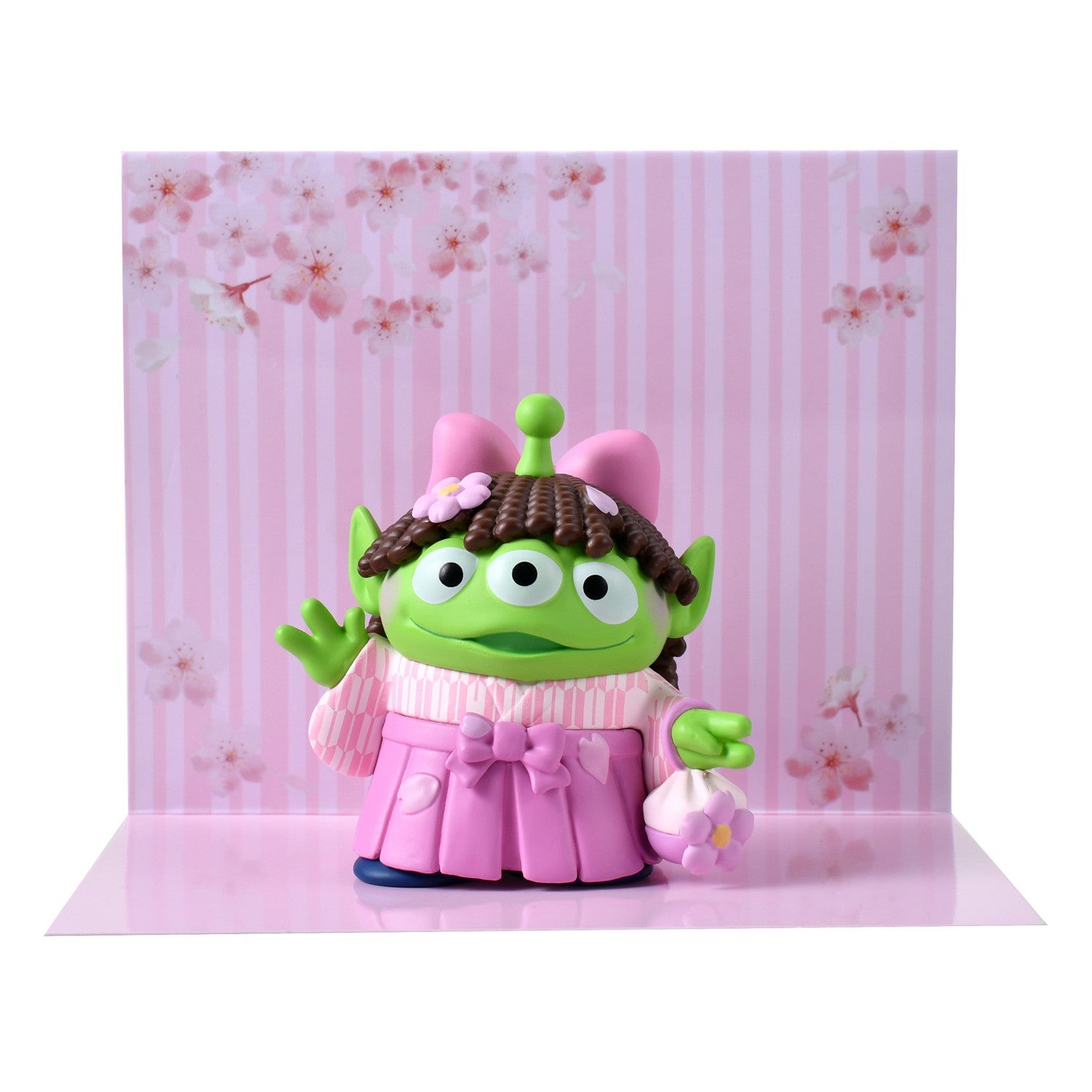 Little Green Men/Alien Mascot Hakama Pink Sakura Figure