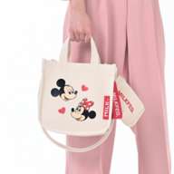 [MILKFED.] Mickey & Minnie tote bag 2WAY with charm and pouch