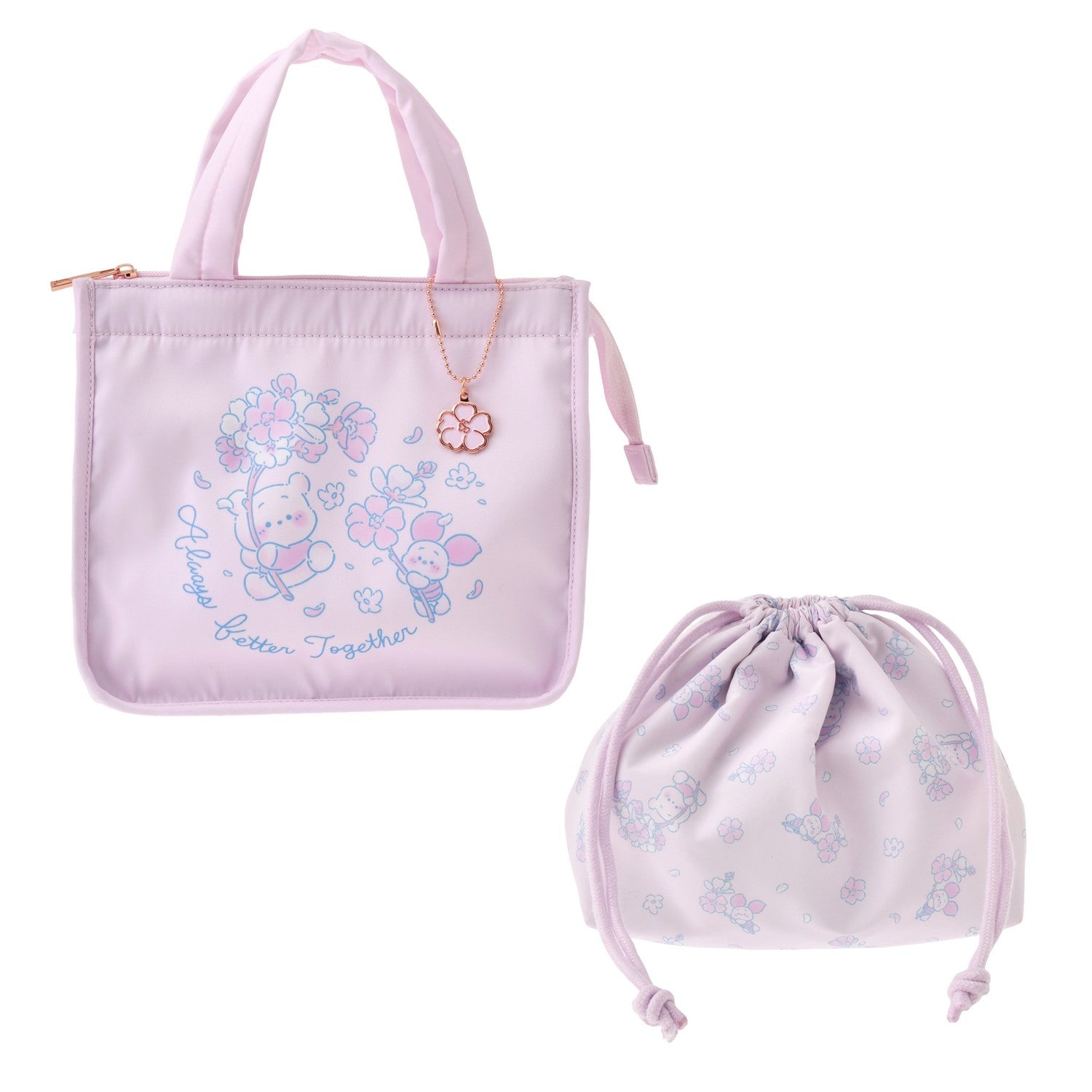 Winnie the Pooh & Piglet Cool Bag/Pouch Set with Charm DISNEY SAKURA COLLECTION 2026