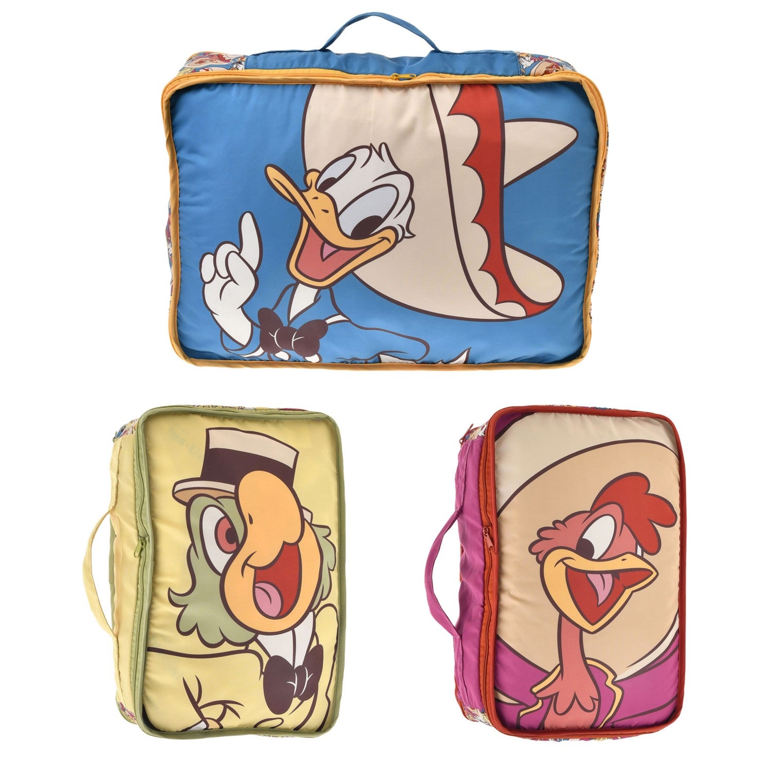 Donald, Jose Carioca, Panchito Compression Pouch Set TRAVEL WITH AMIGOS