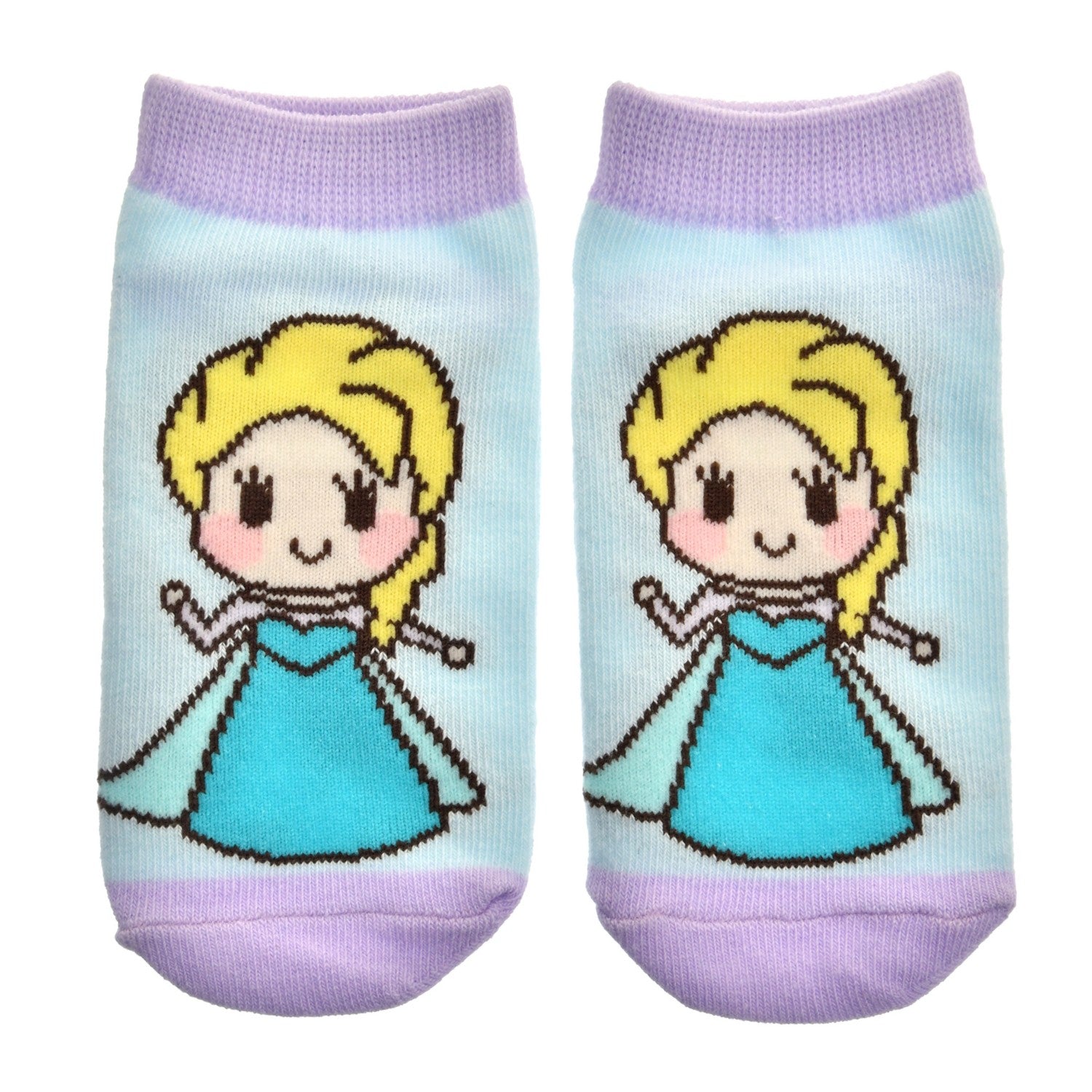 [For Kids] Elsa Socks Ankle Doodle Blue 13-18