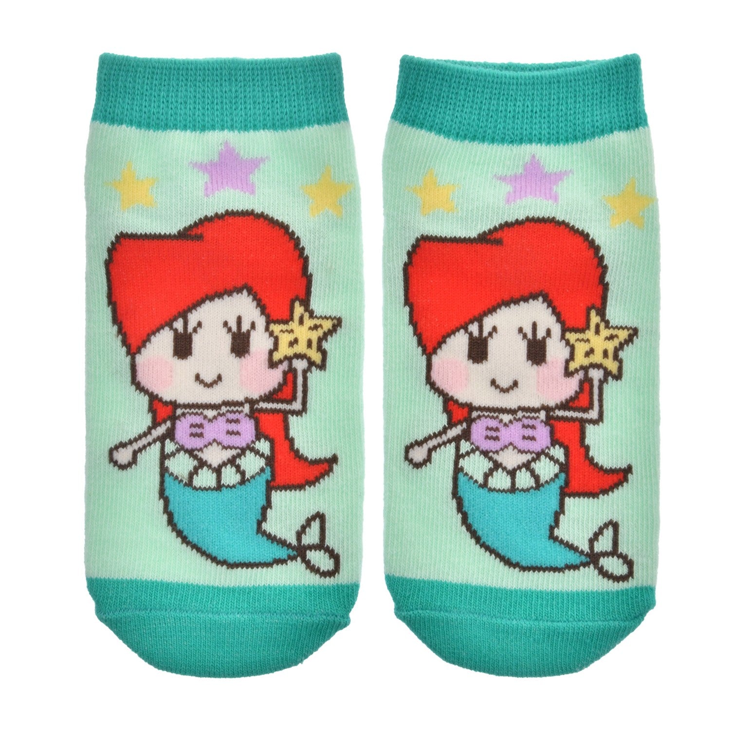 [For Kids] Ariel Socks Ankle Doodle Green 13-18