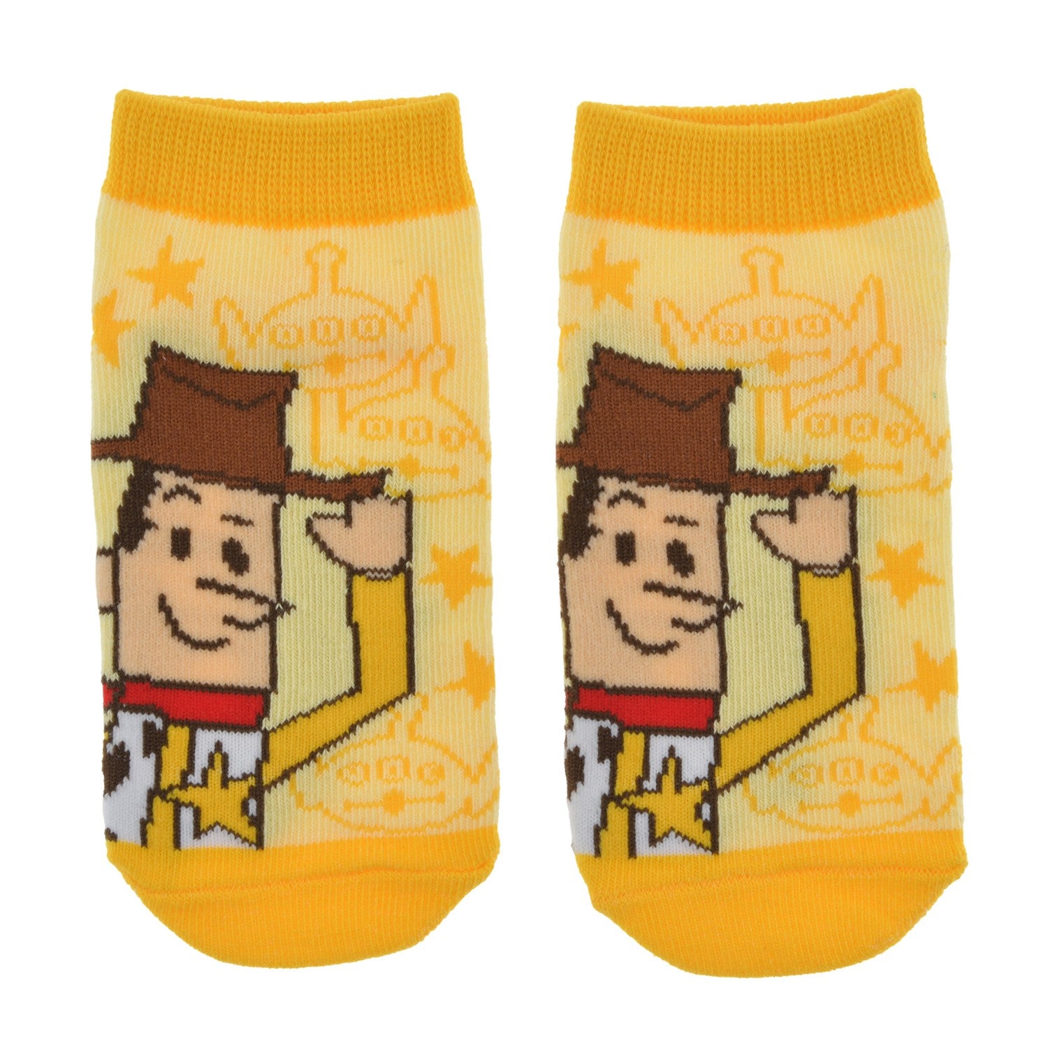 [For Kids] Woody & Little Green Men/Alien Socks Ankle Doodle Yellow 13-18