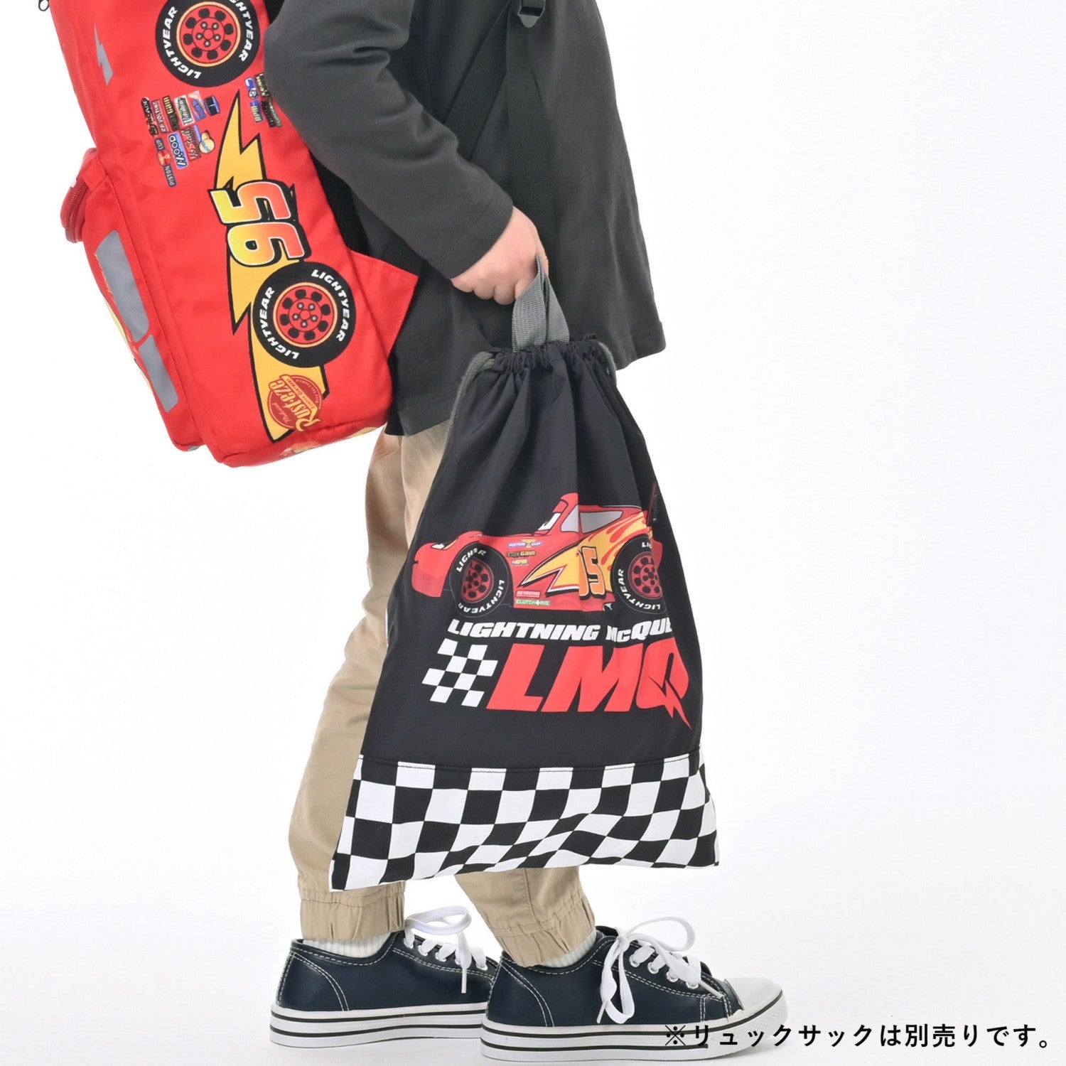 [For Kids] Lightning McQueen Drawstring Bag (L) Back to School