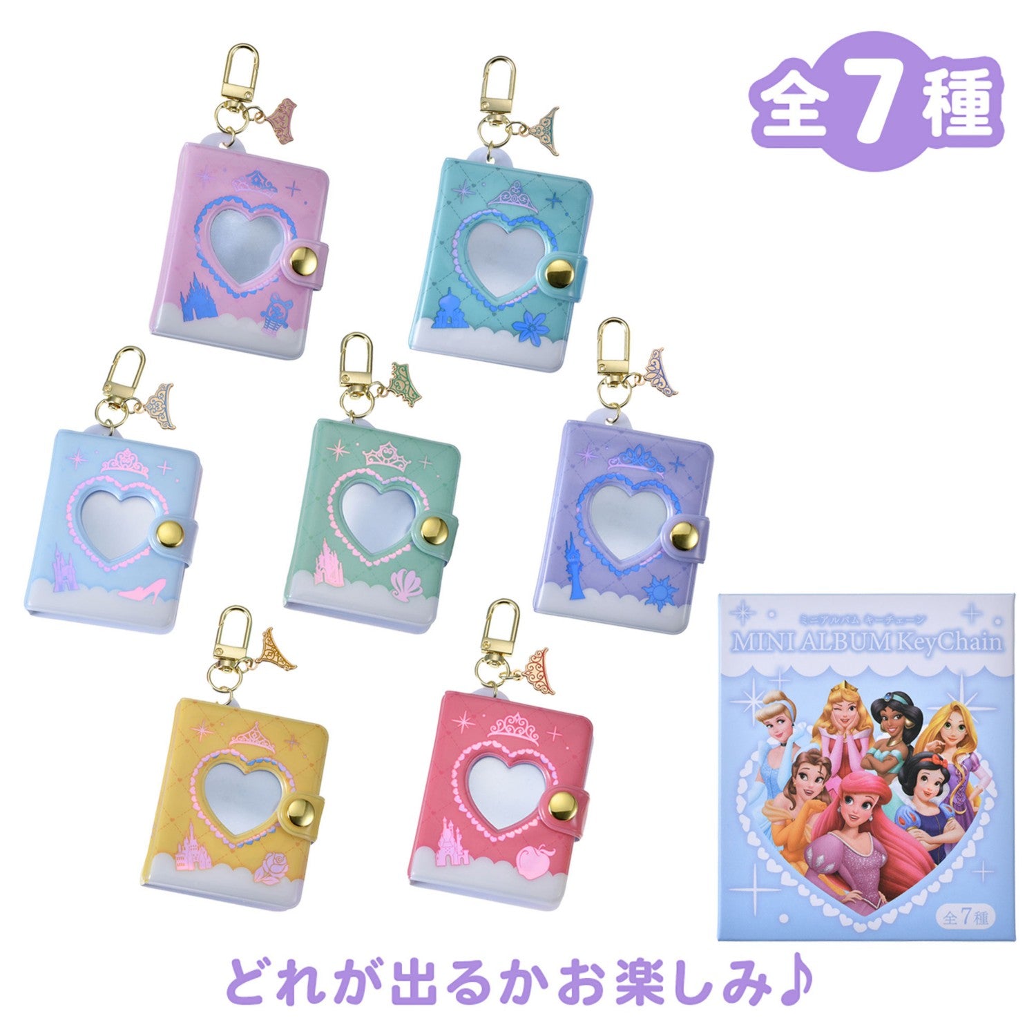 Disney Princess Secret Keychain Holder Type Album Clear Window Aurora